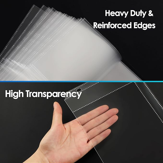 MaxGear60 Pack 5x7 Photo Sleeves for 3 Ring Binder (240 Pictures), Heavy-Duty Archival Page Protectors, 2-Pocket Clear Photo Album Refill Pages, Plastic Seed Binder Pages 8.5x11, Acid-Free