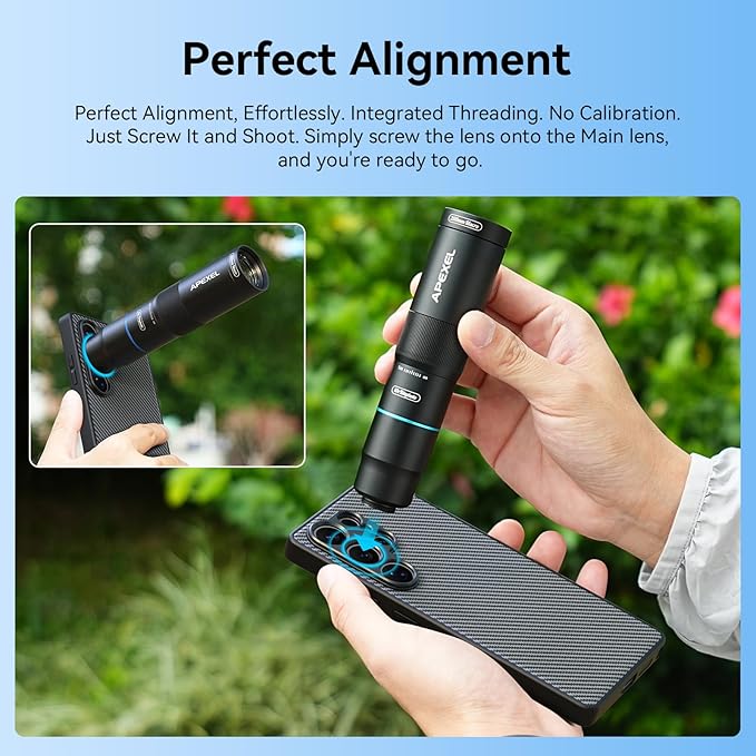 APEXEL 17mm Thread Lens Phone Case Compatible for Samsung S25 Ultra, Compatible with All Telephoto & Macro Lenses, Durable Protective Cover Black