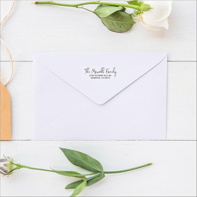 Personalized Return Address Labels - White Custom Printed Name and Home Address Stickers for Wedding, Personal and Business (250, Signature)