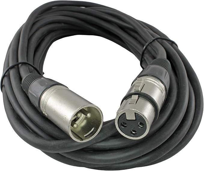 5-Pack 25 Ft Foot Feet XLR Male to Female 3pin Mic Audio Cord Microphone Extension Cable