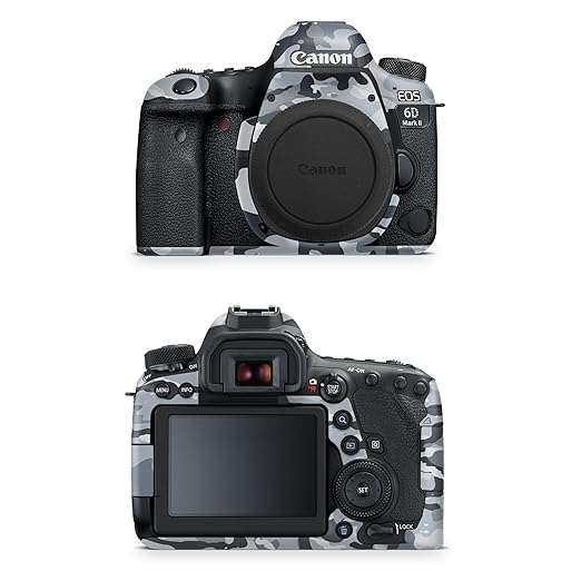 Camera Skin Compatible with Canon EOS 6D Mark II Camera (2017) - Gray Camouflage - Premium 3M Vinyl Protective Wrap Decal Cover - Easy to Apply | Crafted in The USA by MightySkins