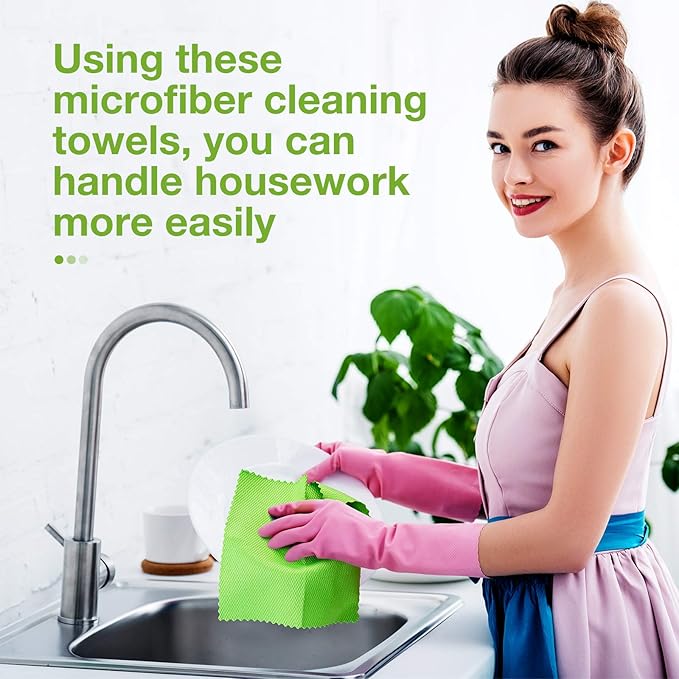9 Pieces Fish Scale Cloth Microfiber Cleaning Nanoscale Glass Cleaning Cloth Wave Pattern Fish Scale Rag for Washing Windows, Mirrors and More (Basic Colors)