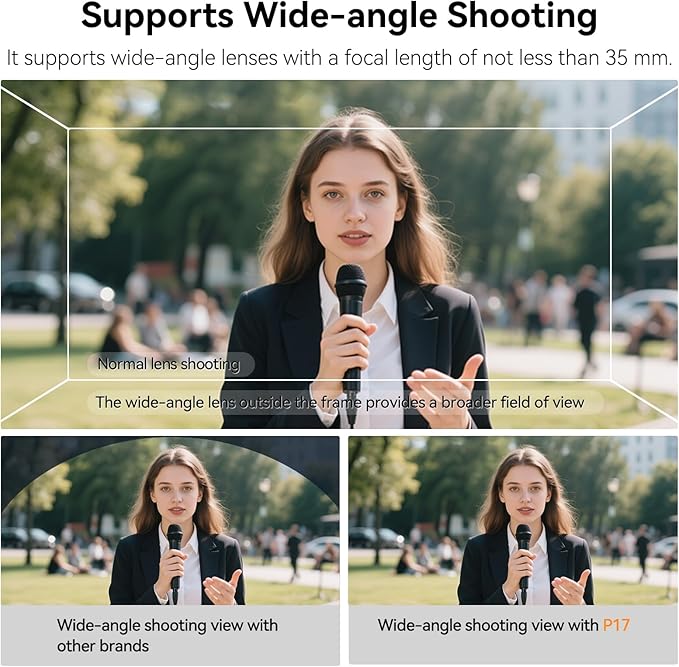 Desview P17 Portable Teleprompter for Camera Video Recording, Foldable Auto-Scrolling Prompter with Wireless Remote Sunshade & Tripod Mount Compatible with iPhone Android Tablet