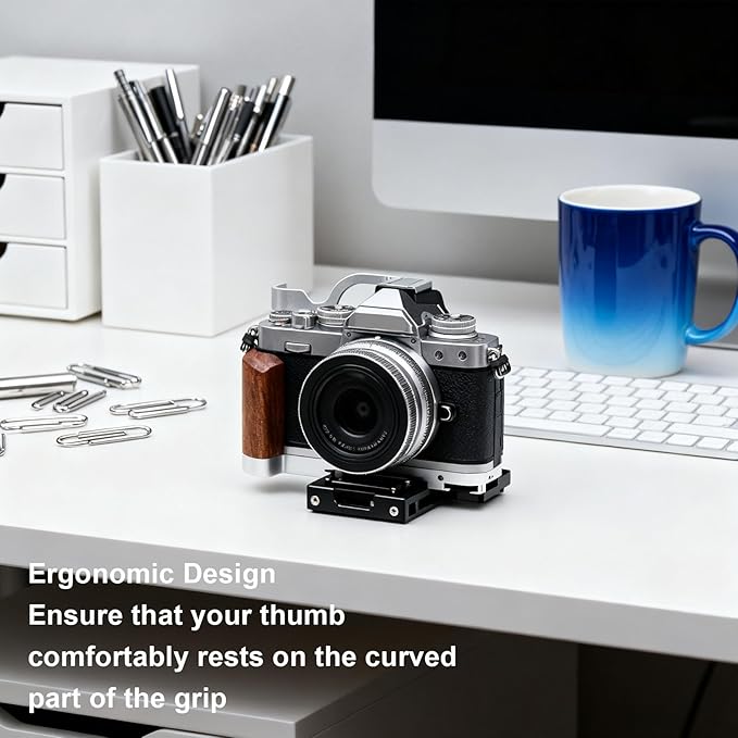Pissente Aluminum Alloy Thumb Up Grip for ZF Camera, Hot Shoe Mounted Thumb Rest Handle for Comfort & Stability (Silver)