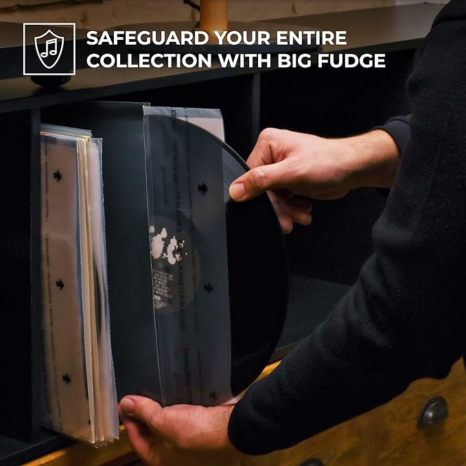 BIG FUDGE Vinyl Sleeves Inner and Outer - Vinyl Record Sleeves Inner and Outer - 25 x 12 High-Density Polypropylene Album Covers & 25 x 12 Archival Anti-Static Rice Paper Inner
