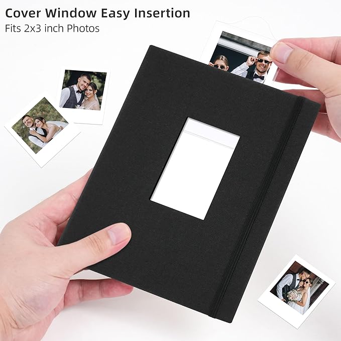 Vienrose Mini Polaroid Photo Album Book 208 Photos 2x3 Inch Pictures for Fujifilm Instax Mini 7s 8 9 11 25 26 40 50s 90 Evo Z2300 Instant Camera, Polaroid Snap Black 1 Pack