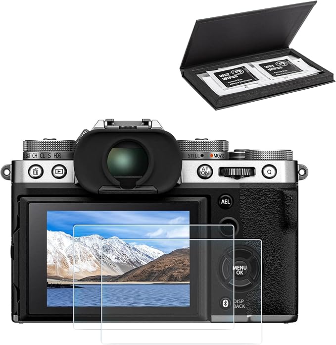 kinokoo Screen Protector for Fujifilm X-T5 Camera, 0.25mm 9H Hardness Fuji X-T5 XT5 Tempered Glass Crystal Clear Film - Bubble Free, Anti-Fingerprint & Anti-Scratch (2 Pack)