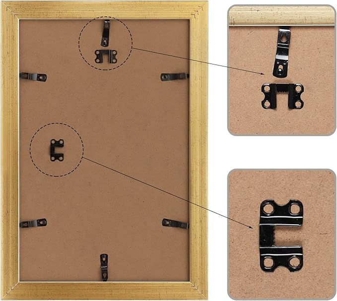 Edenseelake 11x14 Picture Frames Set of 2, Vintage Gold 11 x 14 Poster Frame for Wall Hanging Vertical and Horizontal