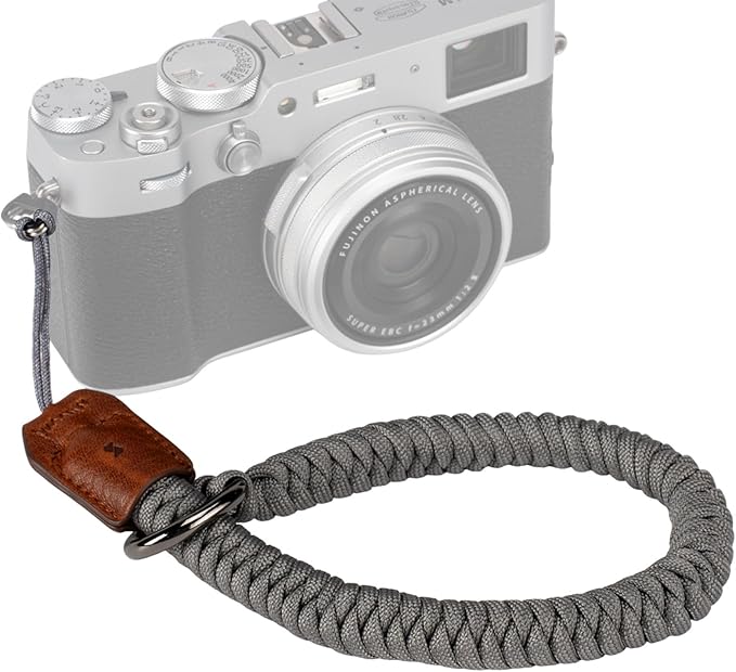 SMALLRIG Camera Wrist Strap, Universal Braided Camera Hand Strap, Adjustable Safety Strap Compatible for DSLR or Mirrorless Camera, Gray- 5055