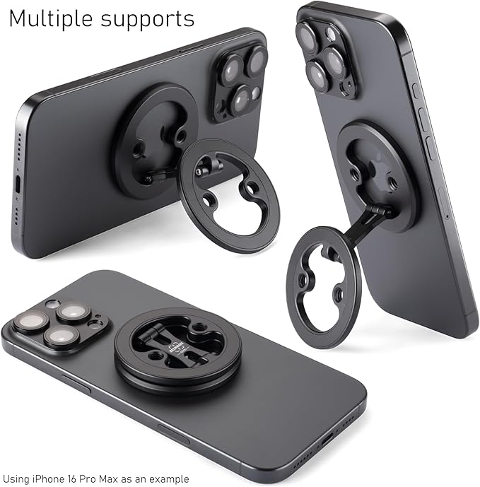 Dual Ring Magnetic Phone Holder– Ultra-Compact, Foldable, and Durable Aluminum Alloy Phone Stand for iPhone 12 13 14 15 16 (Compatible with MagSafe Cases)