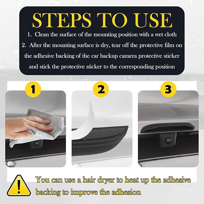 Car Backup Camera Protective Sticker,Soft Car Back Up Camera Rain Cover with Wider Design for Blocking Rainwater,Essential Reverse Cameras Cars Accessories Rain Cover (Small: Width < 0.63 in)
