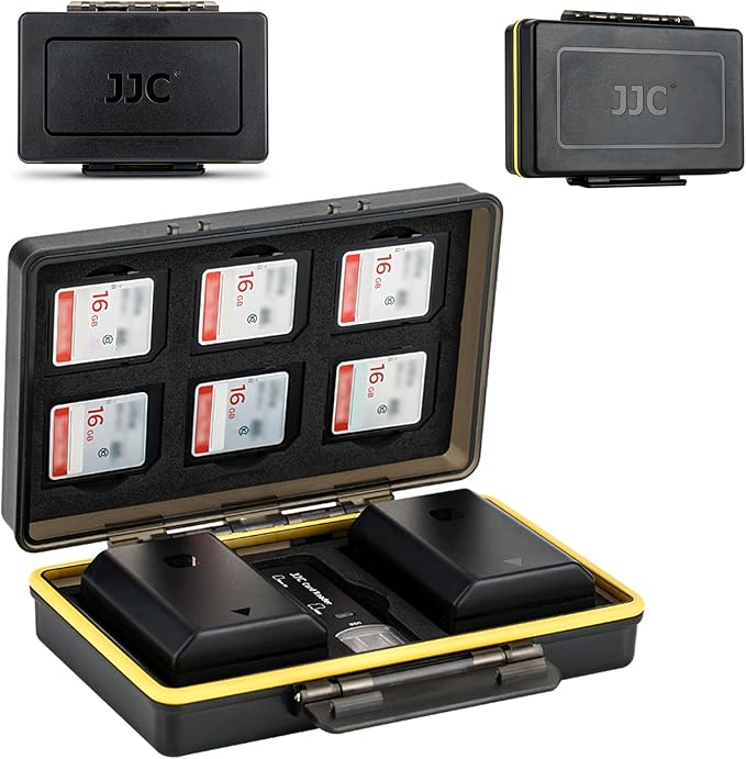 Sony NP-FZ100 NP-FW50 Battery SD Memory Card Case Holder for 6 SD 2 Battery, Water-Resistant & Shockproof, Camera Battery Storage Organizer Box for Sony A9 III III A7RIV A7RIII A7III A7SIII A1 A7M5