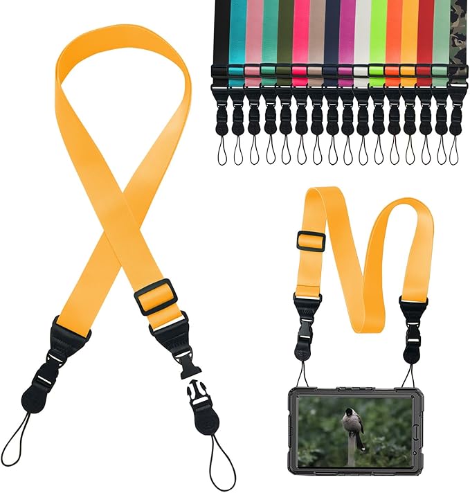 Adjustable Shoulder Strap:Comfortable iPad Strap Nylon Neck Lanyard for iPad/Samsung Tablet Case,Camera Binocular Crossbody Laptop Luggage Bag(Yellow)