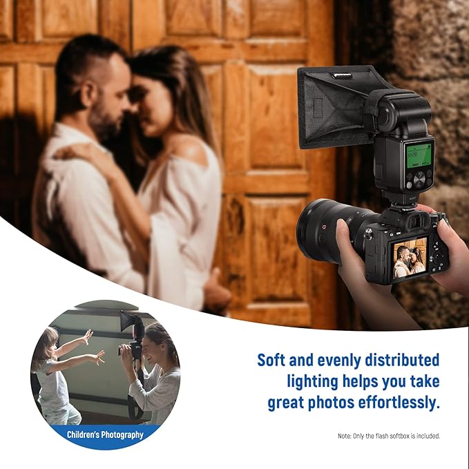 NEEWER Flash Diffuser Light Softbox 5" x 4", Universal, Collapsible with Storage Pouch Compatible with Canon Nikon Sony Godox Yongnuo NEEWER speedlight