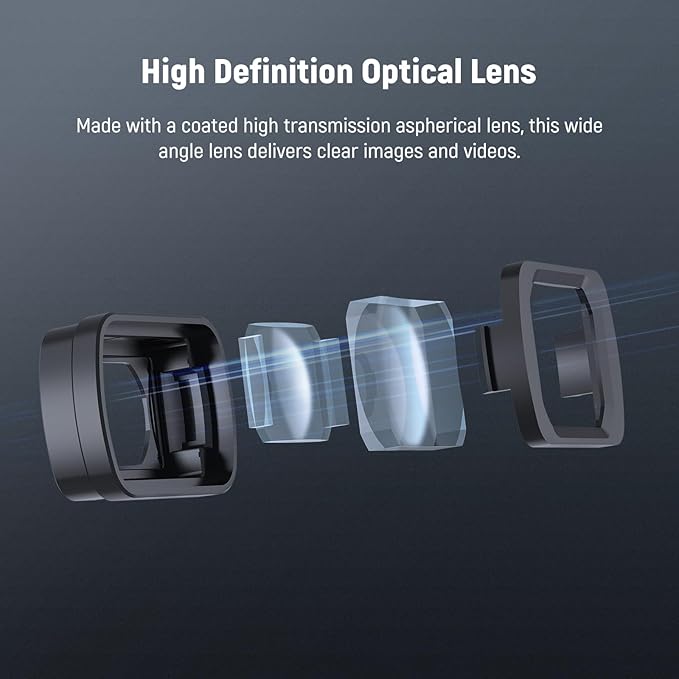 NEEWER 0.75X Wide Angle Lens Compatible with DJI Osmo Pocket 3 Creator Combo Accessories, Magnetic Multicoated Aspherical Action Camera Lens with 108° Expanded FOV & 2X Cleaning Cloth