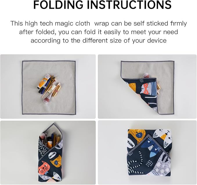 BEIYANG 17.7X17.7 Inch Camera Protective Wrap, Lens Protector Wrapper, Magic Self-Adhesive Cloth for Camera/Lens/Phone/DSLR/Laptop/Accessories, Anti Scratch Equipment Wrap Storage Pouch