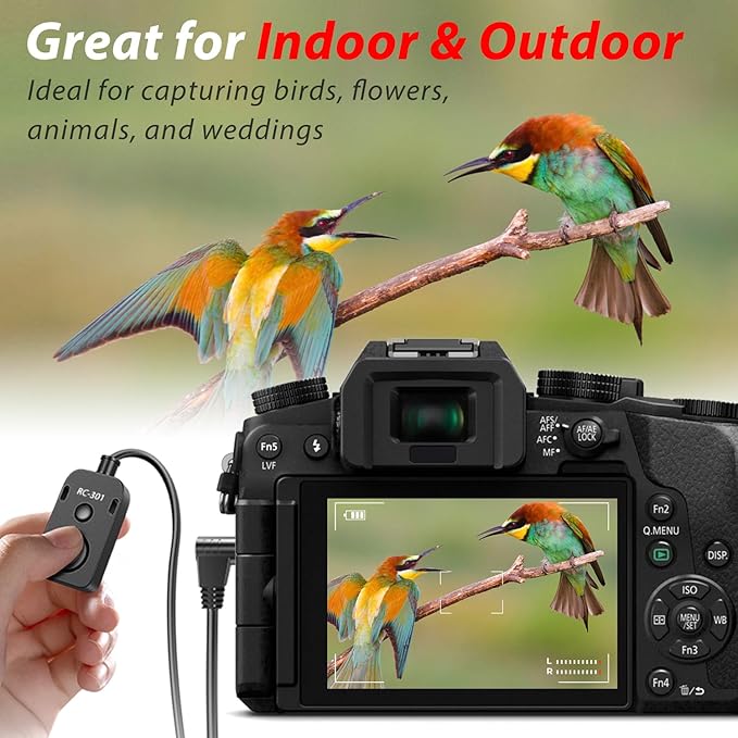 for Fuji gfx100II/GFX100RF Cable Release Wire Shutter Button Shooting Controller RC301-3.5mm Small Remote Control for Fujifilm Camera to xt50/X-M5/x-s10/xs20 xt200 (RC301-3.5mm Fuji 30cm/11.8in)