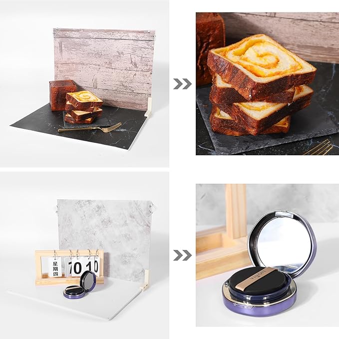 Photo Backdrop Board 16x12 Inch, Waterproof Product Photography Boards 7pcs 14patterns Table Top Food Background Kit - Flat Lay Props for Jewelry, WEFAMALEII (14 Colors)