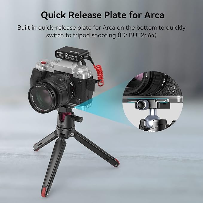 SmallRig X-T5 Handgrip L-Shape Grip for FUJIFILM X-T5 Camera, Built-in Quick Release Plate for Arca, Silicone Side Handle, Shutter Button, Lightweight and Comfort - 4136
