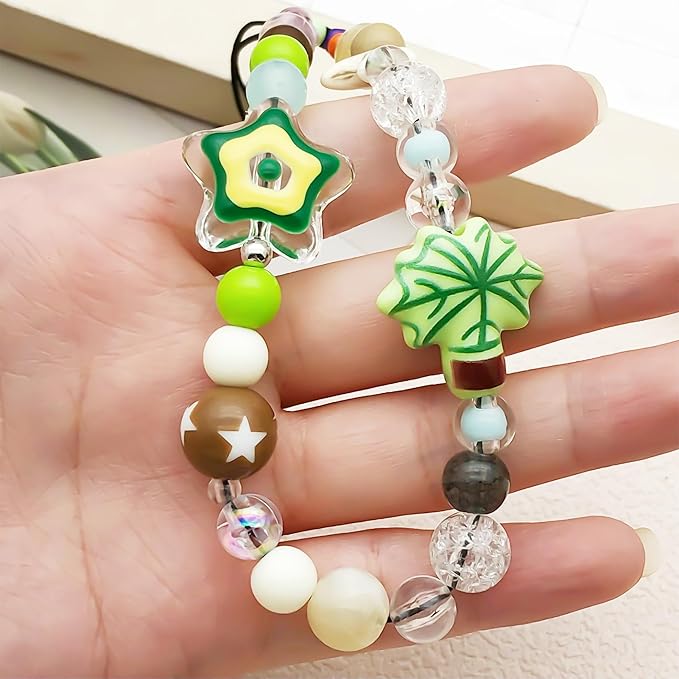 Beaded Camera Wrist Strap Cute Digital Camera Charm Lanyard Phone Chain Keychain Beaded Phone Lanyard Bag Charm