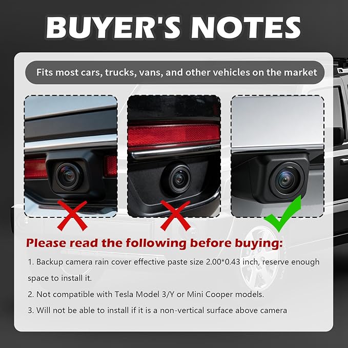 Car Backup Camera Rain Shield Silicone,Backup Camera for Car Anti-Rain Protective Cover for Clear Reversing Image,Self-Adhesive Reverse Cameras Rain Cover for Most Vehicles