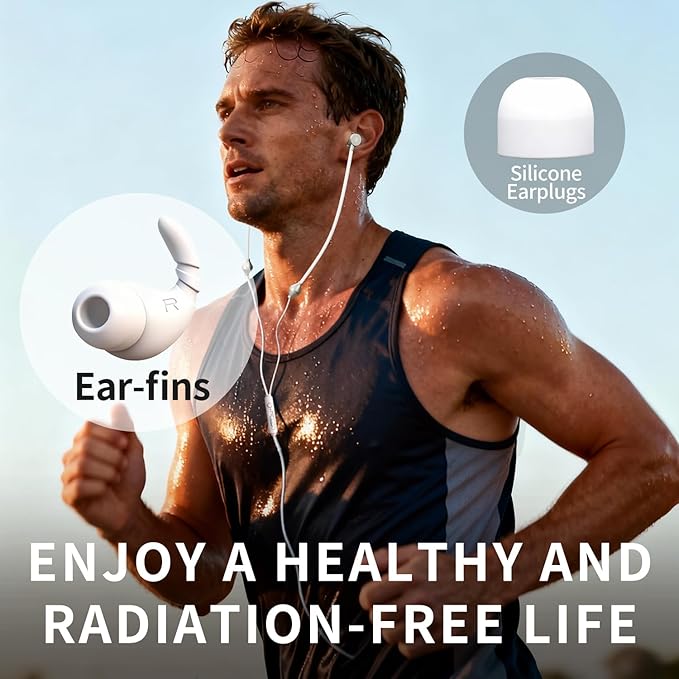 Air Tube Headphones USB-C | EMF Free Anti Radiation Wired Earbuds with Microphone for Hearing Protection | HD Sound & Clear Calls | Volume Control, USB C Adapter for iPhone 15, Android, Laptop