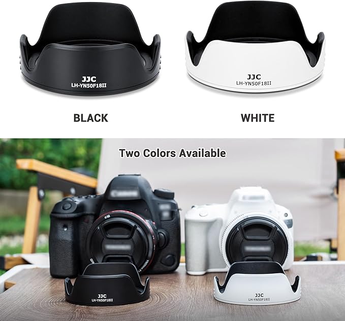 White Lens Hood for Yongnuo YN 50mm f/1.8 II Lens, Reversible Lens Shade Protector Compatible with 58mm Filter or Lens Cap