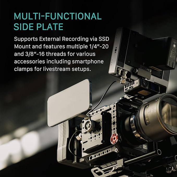 Tilta Camera Cage Pro Kit V-Mount Compatible with Blackmagic Pyxis 6K/12K| Full Cage, Top Handle, V-Mount Battery Plate, Side Plate, Bottom Plate, Universal 15mm Baseplate w/Rods, and Mini Tool