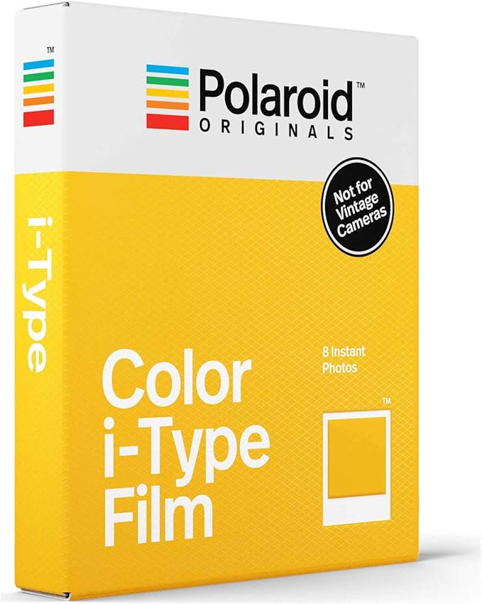 Polaroid Originals Now Viewfinder i-Type Instant Camera (Blue) Bundle with i-Type Films and Reusable Vintage Photo Accessory (3 Items)