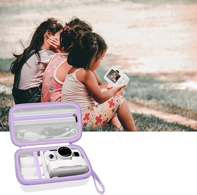 Case Compatible with DYLANTO for ESOXOFFORE for ETIKEZ for YTETCN for DUDUDRAGON Instant Print Camera, Kids Camera Storage for Accessories (Box Only) (Single Case, White)