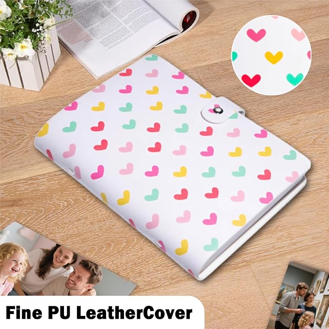 2 Pack Small Photo Album 5x7 Holds 52 Pictures Leather Cover 5 x 7 Album Mini Picture Book Acid Free Inner Pages Portable Albums Book for Wedding Family Boys Girls Art Work(White)