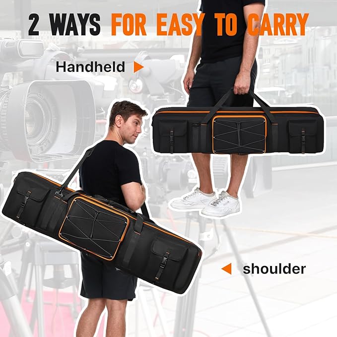 Tripod Carrying Case,Tripod Light Stand and Photography Lighting Kit Bag,Photo Studio Equipment Large Carrying Bag with Removable Padding (40 * 9.8 * 9.6in)