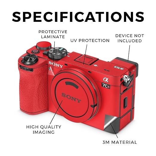 Camera Skin Compatible with Sony Alpha 7CR Camera (2023) - Solid Red - Premium 3M Vinyl Protective Wrap Decal Cover - Easy to Apply | Crafted in The USA by MightySkins