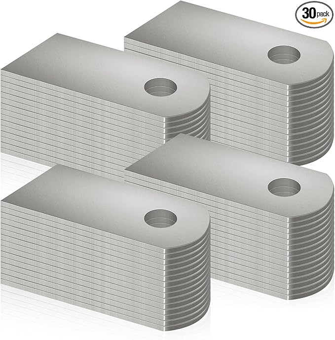 60 Pcs Weld on Tabs, Universal Shock Mount Flat Tab Bracket 1" W, 2-3/8" H, 3/8" Hole, 1/8" Thickness, Mild Steel Tabs Weld on Shock Mounts for Easy Welding