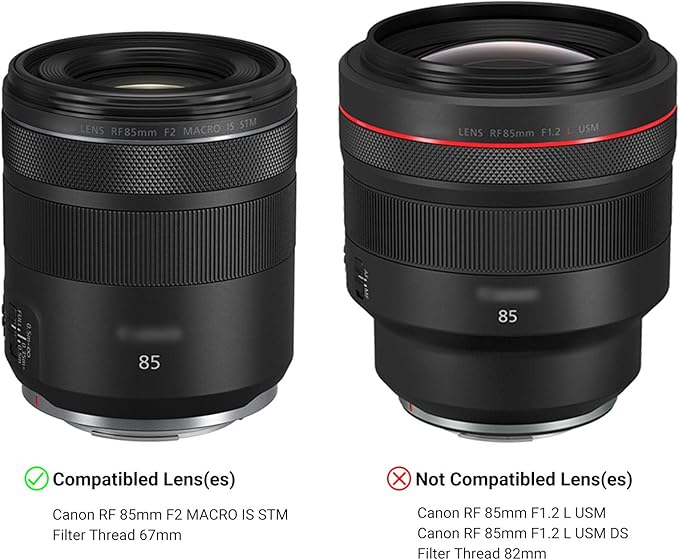 Lens Hood for Canon RF 85mm F2 Macro is STM Lens on EOS R6 R6 Mark II R5 RP R Camera, RF 85mm Lens Hood Reversible Lens Hood Replace Canon ET-77 Hood, Compatible with 67mm Filters and 67mm Lens Cap