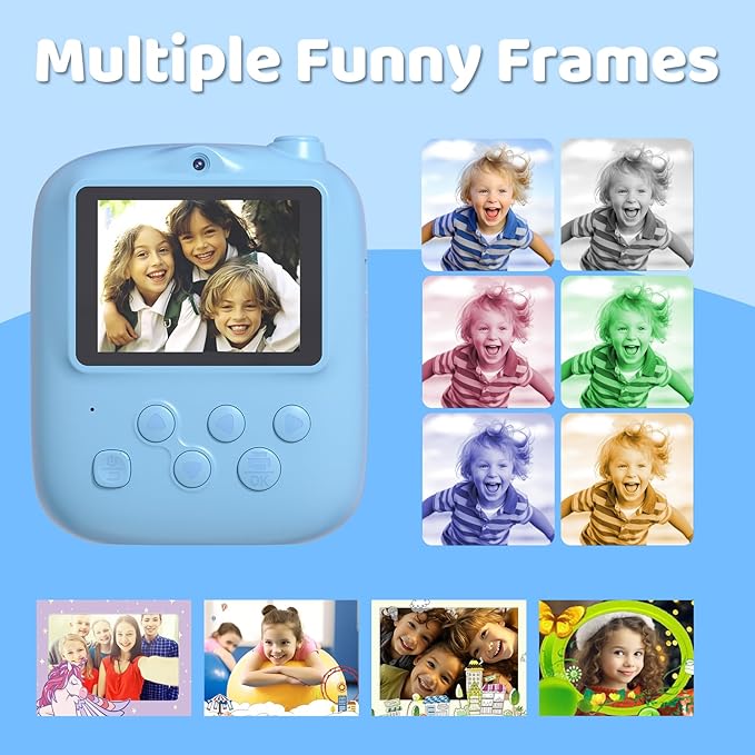 Kids Instant Print Camera 2025, 32GB Memory, Dual Lens with 2.4-Inch Screen and 1080p HD, Nice Gift for Boys and Girls Ages 4-13, Ideal for Toddlers and Teenagers