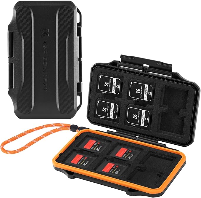 K&F CONCEPT 24 Slots Memory Card Case, Water-Resistant Shockproof Memory Card Storage Carrying Case for 12 SD SDXC SDHC Cards, 12 CFexpress Type A Cards