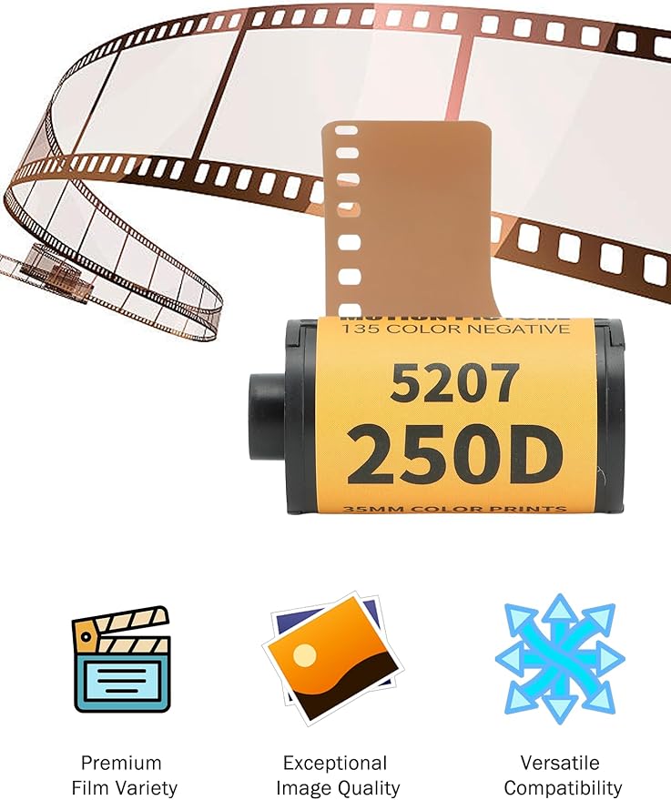 KooingTech 35mm Film Roll, ECN 2 35mm Camera Film Roll, 200 to 250 Light Sensitivity Color Print Film Roll for 135 Camera