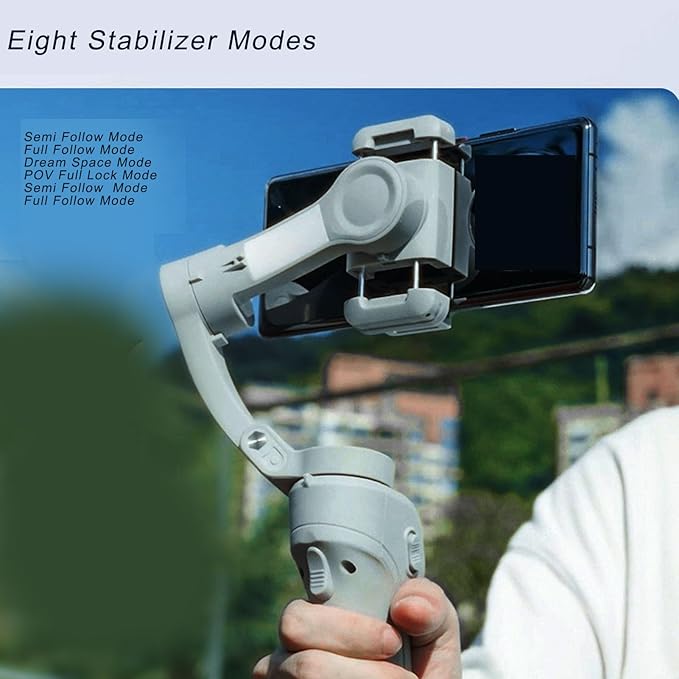 GOWENIC 3 Axis Phone Stabilizer, AI Powered Tracking, User Friendly App, Compact and Long Lasting, with Versatile Photograph Modes, for Video Recording