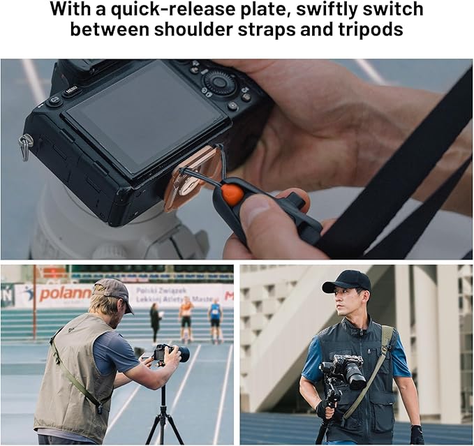 PGYTECH Camera Strap Pro, Quick Release Heavy Duty Camera Shoulder Strap With Detachable Underarm Strap, Professional Camera Harness, Leather Ergonomic Shoulder Pad for DSLR/Mirrorless Cameras, Green