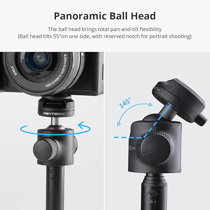 PGYTECH CapLock Extension Pole Mini Tripod with Phone Clip for DJI OSMO Action 6/5 Pro/4/Pocket 3, Gopro Hero 13/Insta360, Quick Release Selfie Stick Rod with 1/4"-20 Adapter for Action Cams & Phone