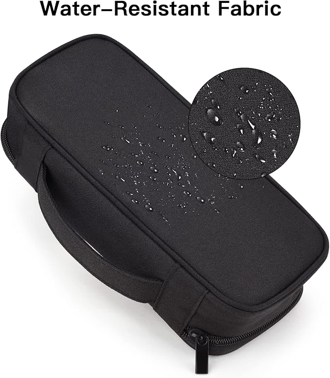 Electronics Travel Organizer Bag, Portable Carrying Case for Cables, Charger and Cords, External Power Bank & Hard Drive (Black), Large, 13BK-B