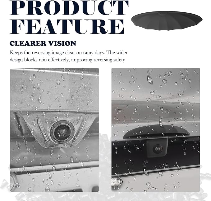 New Car Backup Camera Rain Shield,Silicone Car Reverse Camera Rain Cover Keeps Rear Cameras Lens Clear,Self-Adhesive Cars Rear View Cameras Cover with Wider Design