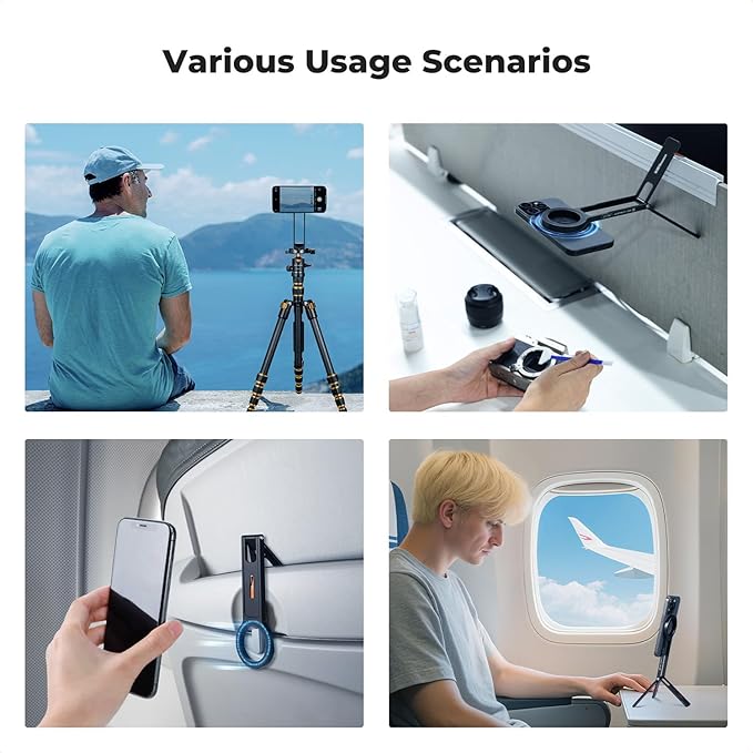 K&F CONCEPT Magnetic Phone Tripod Stand, 23N Strong Magnetic Mini Tripod Aluminium Alloy Pocket Selfie Stick, Mag Safe Phone Holder Compatible with iPhone 17 16 15 14 13 12 Series.