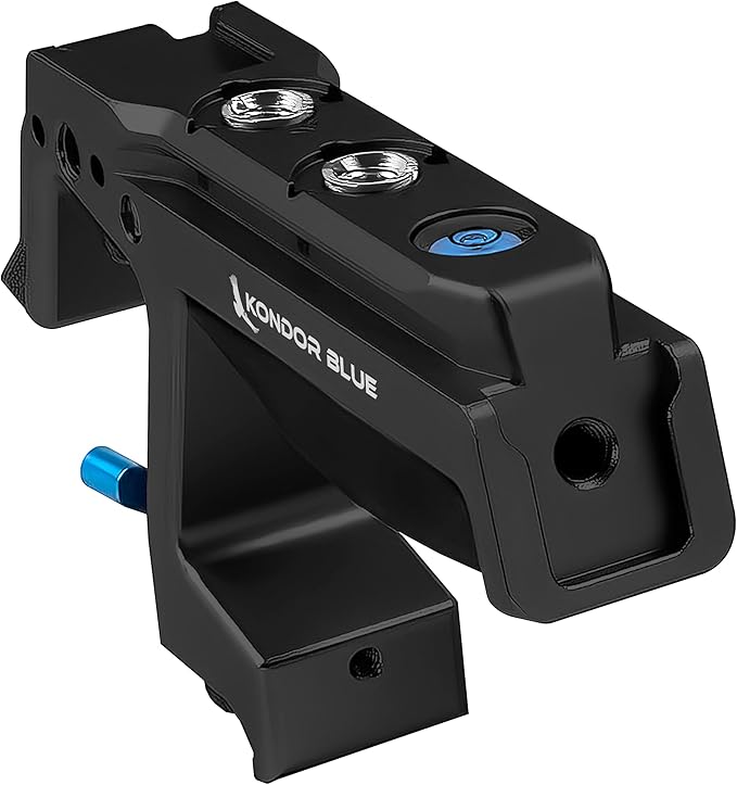 KONDOR BLUE | Talon Top Handle for Cameras, Monitors & Cages | NATO Clamp, Cold Shoes, Arri mounts, Built-in Hex Tool, Molded Rubber Grip, & Bubble Level | Black