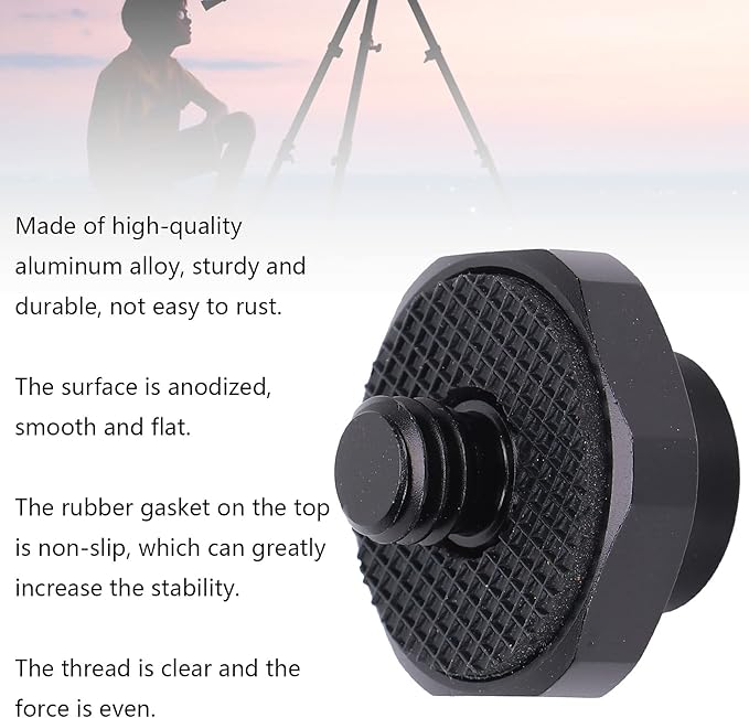 Tripod Mount Adapter, 1/4 Female to 3/8 Male Threaded Tripod Screw Adapter Camera Mount Screw for Camera Monitor, Tripod, Mount
