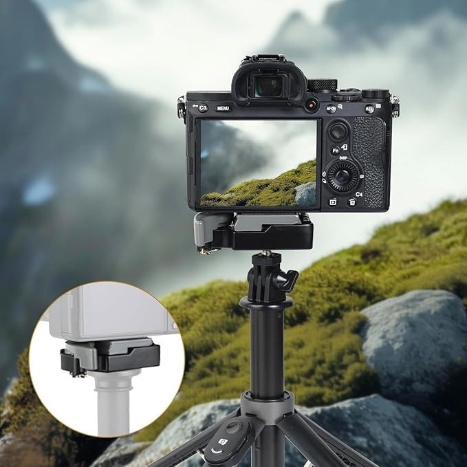 UTEBIT 323 RC2 Quick Release Plate, Aluminum Alloy Rapid Adapter with 1/4" and 3/8" Camera Screw Tripod Mount Plate Fit Only for Manfrotto Tripod (Grey)