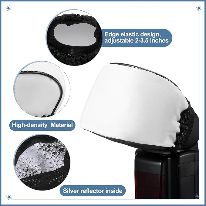Colingmill 4 Pcs Universal Soft Mini Flash Bounce Diffuser Cap for Flashgun Speed Light Elastic Camera Flash Bounce Diffuser Cover for Flashlight Photography Camera Speed Light