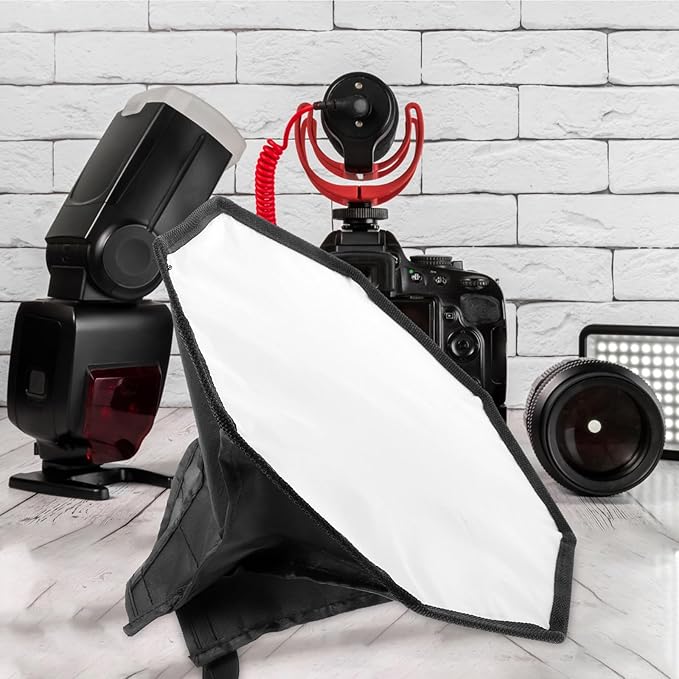 KALLORY Camera Flash Lamp Softbox Diffuser 30Cm Octagonal Light Cover Photography Lighting Modifier for External Flash Units Video Recording and Photo Studio Use