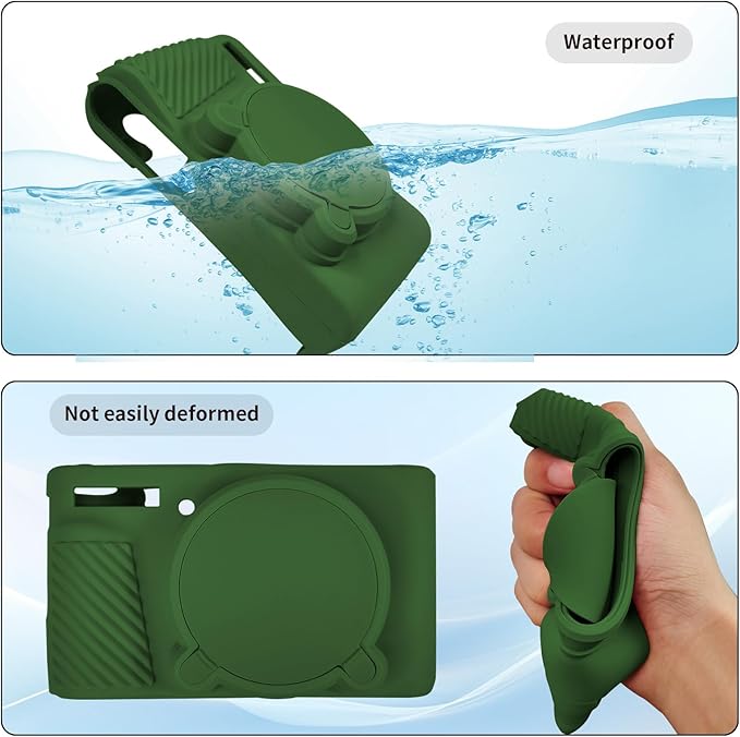 SX740 Camera Case, SX740 Camera Cover Silicone Sleeve Protective Case with Removable Lens Cover, Anti-Scratch Soft Camera Body Skin for Canon PowerShot SX740/SX730 HS Digital Camera,Green